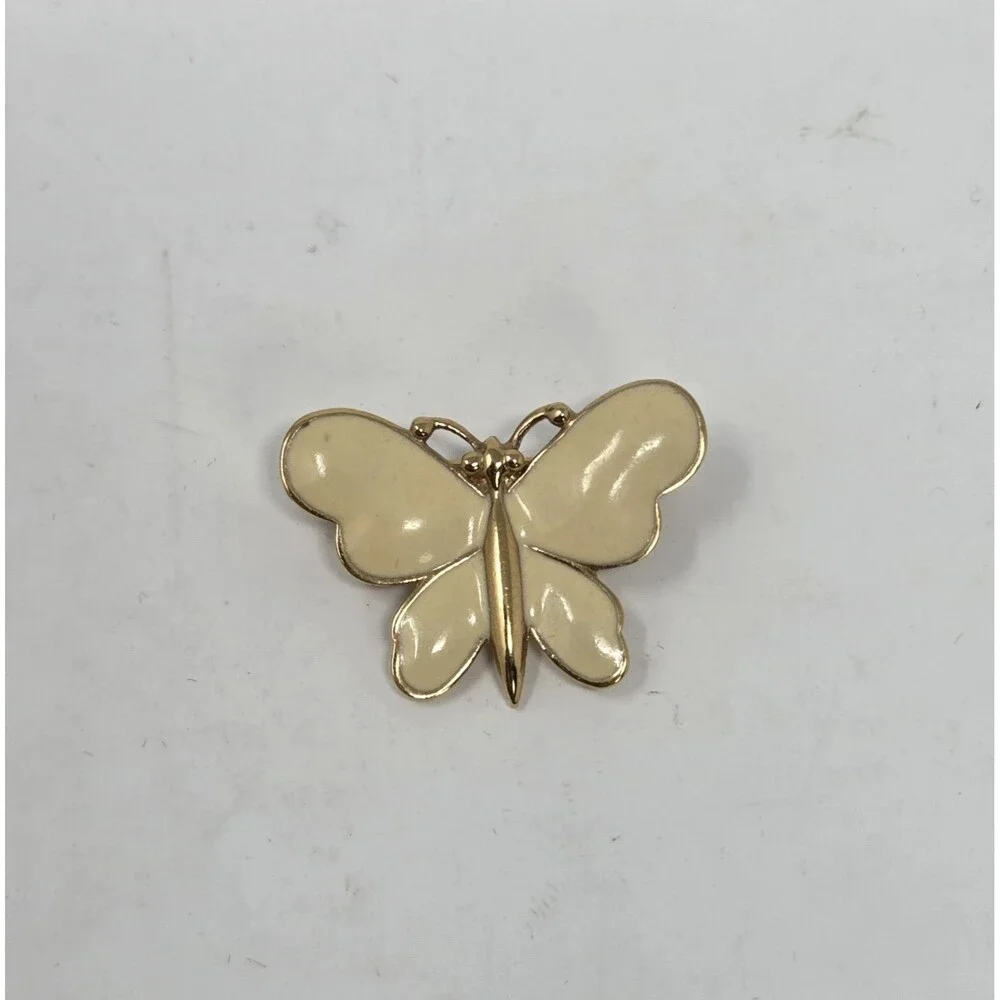 Monet Butterfly‎ Brooch Pin Gold Tone 2
